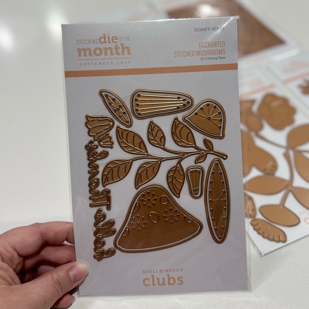 Spellbinders “Enchanted Mushroom” and “Bee Stitched” Stitching Dies